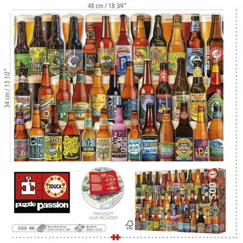 Puzle un domino komplekts Educa Craft Beer 500 Daudzums image 2