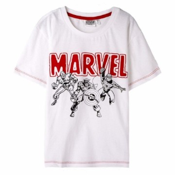 Krekls ar Īsām Piedurknēm Bērniem Marvel Balts