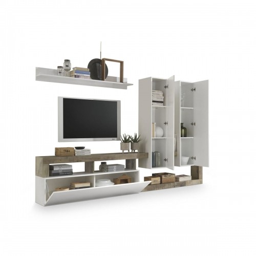 TV mēbeles DKD Home Decor 277 x 75 x 173 cm Metāls Alumīnijs Balts Koks MDF image 1