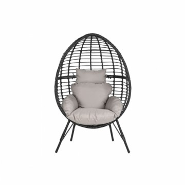 Садовое кресло DKD Home Decor 90 x 65 x 151 cm Чёрный Серый Металл синтетический ротанг