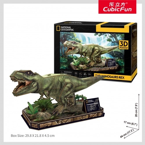 Cubicfun CUBIC FUN National Geographic 3D Puzle Tiranozaurs Rekss image 3