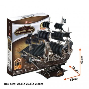CubicFun 3D puzle Pirātu kuģis Karalienes Annas atriebība