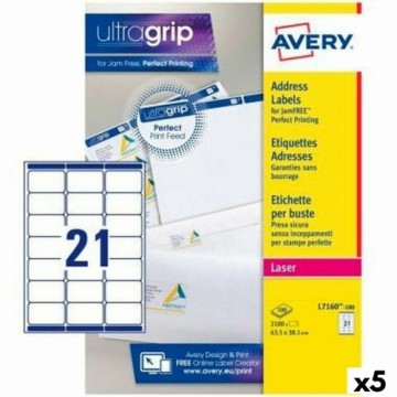 Printera birkas Avery L7160 Balts 100 Loksnes 63,5 x 38,1 mm (5 gb.)