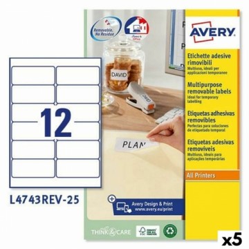 Этикетки для принтера Avery L4743REV 99,1 x 42,3 mm Белый 25 Листья (5 штук)