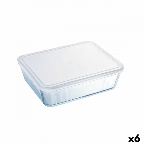 Taisnstūra Pusdienu kastīte ar Vāku Pyrex Cook & Freeze 25 x 20 cm Caurspīdīgs Silikona Stikls 2,6 L (6 gb.) image 1