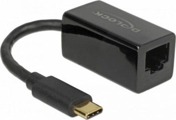 DeLOCK USB 3.1 with USB C St> RJ45 Bu black