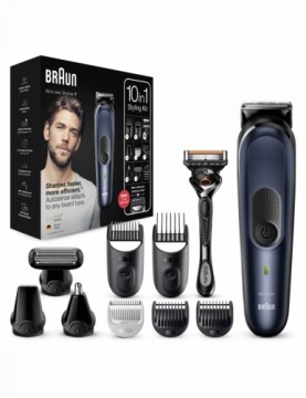 Braun  
         
       All-in-one trimmer MGK7330 Cordless, Number of length steps 13, Black/Blue