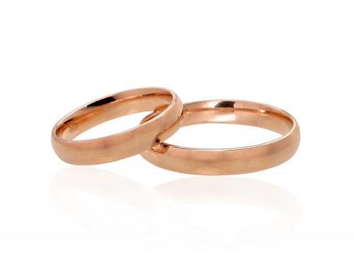 Laulību zelta gredzens #1101091(Au-R), Sarkanais Zelts 585°, Izmērs: 21.5, 3.72 gr. image 2