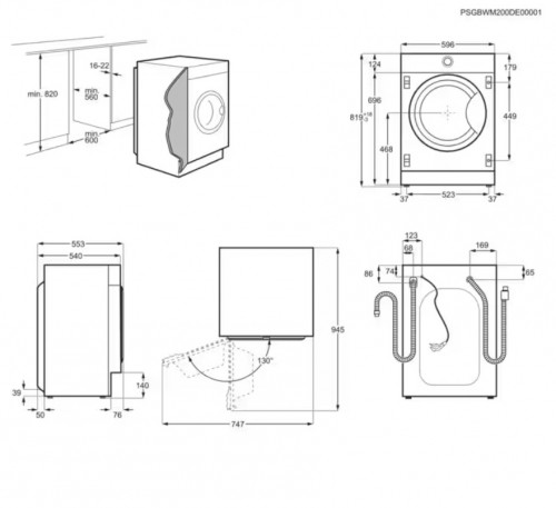 AEG L8FBE48SCI Iebūvējamā veļas mašīna image 3