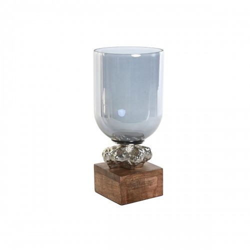 Svečturis DKD Home Decor 16,5 x 16,5 x 38,5 cm Stikls Alumīnijs image 1