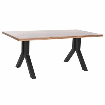 Обеденный стол DKD Home Decor Натуральный Чёрный Металл 180 x 90 x 75 cm
