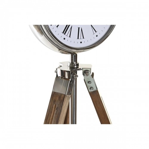 Настольные часы DKD Home Decor 22 x 40 x 80 cm Dabisks Sudrabains Alumīnijs Routerboard Vāks Mango koks Tradicionāls image 2