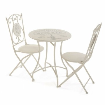 Galda komplekts ar 2 krēsliem Versa Bistro Balts 61 x 71 x 61 cm Metāls