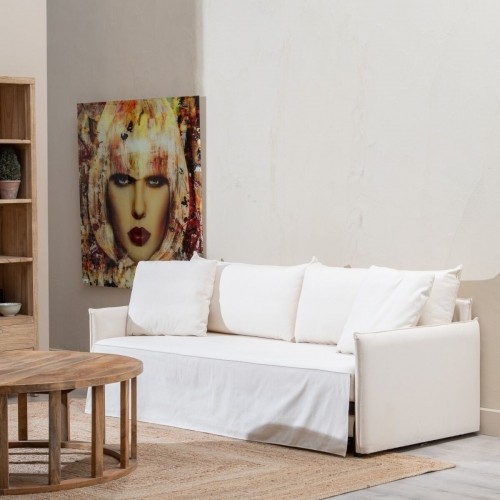 Bigbuy Home Izvelkams dīvāns 200 x 94 x 86 cm Sintētiska Auduma Krēmkrāsa image 2