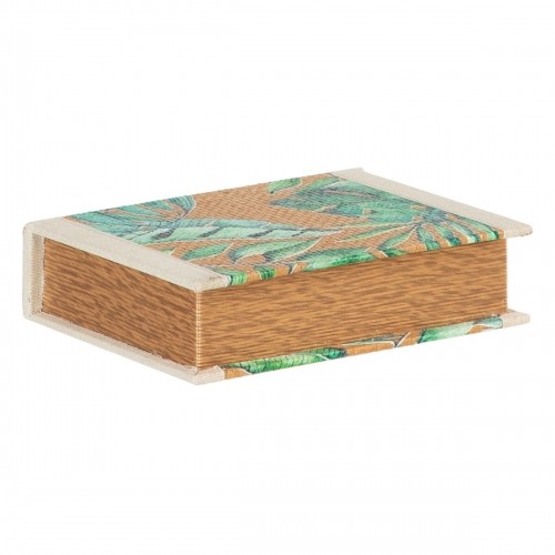 Bigbuy Home Универсальная коробка Листья Натуральный ротанг 24 x 18 x 6 cm DMF (2 штук) image 5