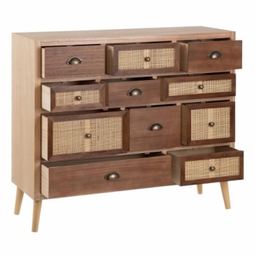 Bigbuy Home Мебель для прихожей с ящиками SASHA 106 x 33 x 90 cm Натуральный Деревянный Кремовый ротанг