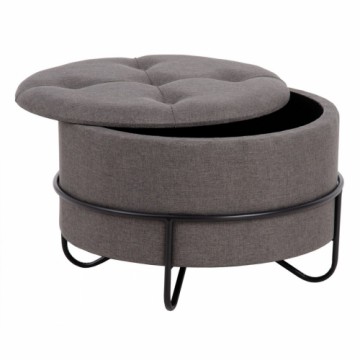 Bigbuy Home Pufs 63 x 63 x 41 cm Sintētiska Auduma Metāls Tumši pelēks