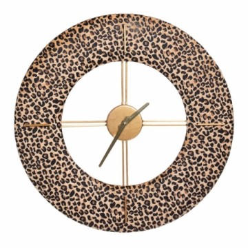 Bigbuy Home Sienas pulkstenis 48 x 3,5 x 48 cm Sintētiska Auduma Metāls Leoparda