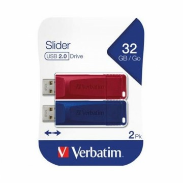 Zīmuļasināmais Verbatim Slider 2 Daudzums Daudzkrāsains 32 GB