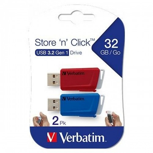 Pendrive Verbatim Store 'n' Click 2 Предметы Разноцветный 32 GB image 1