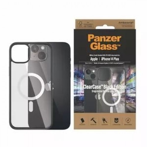 PanzerGlass  
       -  
       ClearCase with Black Frame MagSafe Compatible Apple, iPhone 14 Plus, Clear image 1