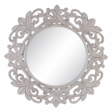 Bigbuy Home Sienas spogulis 122,7 x 4,8 x 122,7 cm Stikls Balts Poliuretāns