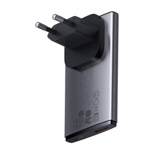 Wall charger Baseus GaN5, 65W, 1xport USB-C, 1XUSB-A image 3