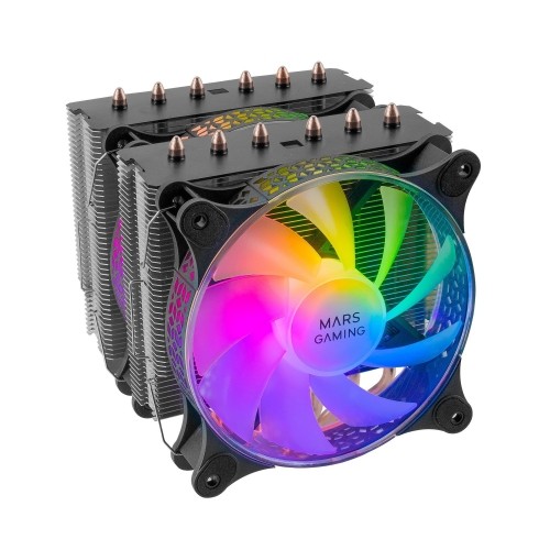 Mars Gaming MCPU-XT CPU Cooler Dual Tower Cooling 300W 2x120mm ARGB Dzesētājs procesoram image 1