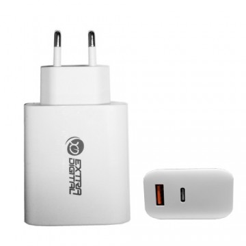 Extradigital Зарядное устройство GaN USB Type-C, USB Type-A: 65 Вт, PPS