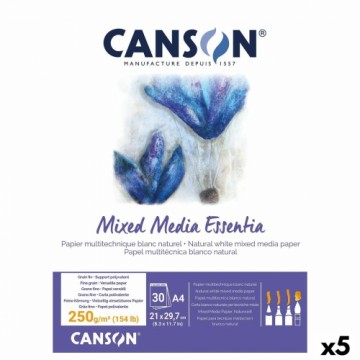 Skiču bloks Canson Mixed Media Essentia A4 30 Loksnes Balts Dabisks (5 gb.)