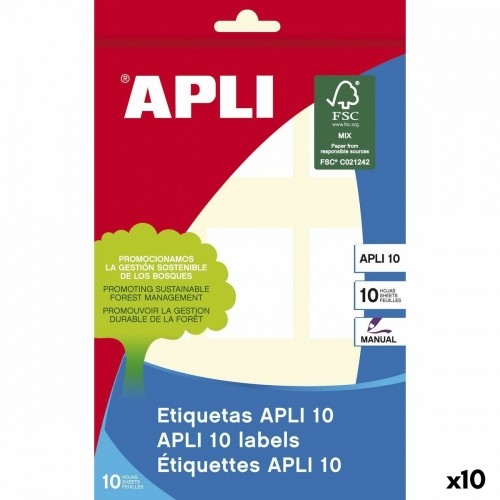 Self adhesive labels Apli 32 x 41 mm Balts 10 Loksnes (10 gb.) image 1