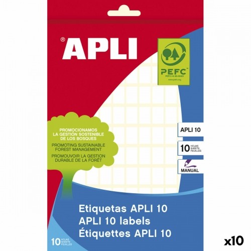 Self adhesive labels Apli 8 x 12 mm Balts 10 Loksnes (10 gb.) image 1