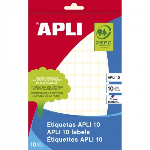 Self adhesive labels Apli 8 x 12 mm Balts 10 Loksnes (10 gb.) image 2