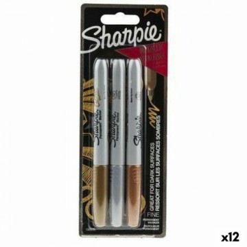 Набор маркеров Sharpie Разноцветный Металлический 3 Предметы 1 mm (12 штук)