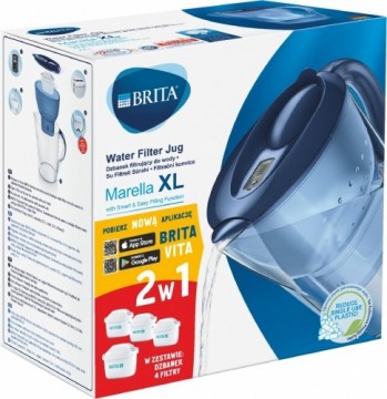 Brita Filtering jug 3.5l Marella XL blue + 4 Maxtra + Pure Performance cartridges