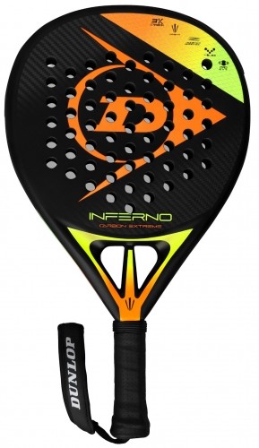 Padel tennis racket Dunlop INFERNO CARBON EXTREME 365g Hybrid PRO-EVA profesionalams black/yellow/orange image 1