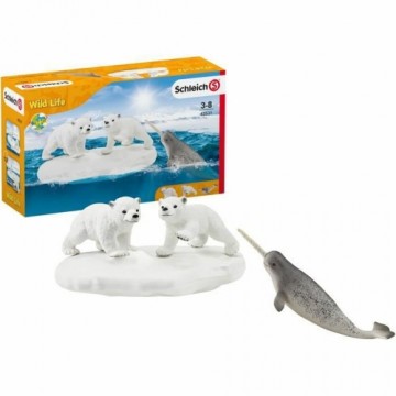 Meža Dzīvnieku Komplekts Schleich Polar Bear Slide + 3 gadi