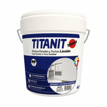 Krāsa TITANLUX Titanit 029190004 Griesti Siena Mazgājams Balts Matt 4 L