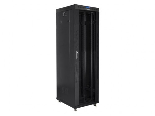 Lanberg Installation cabinet rack 19 42U 600x800 black, black glass door lcd (Flat pack) image 2