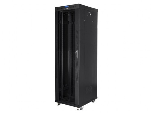 Lanberg Installation cabinet rack 19 42U 600x800 black, black glass door lcd (Flat pack) image 3