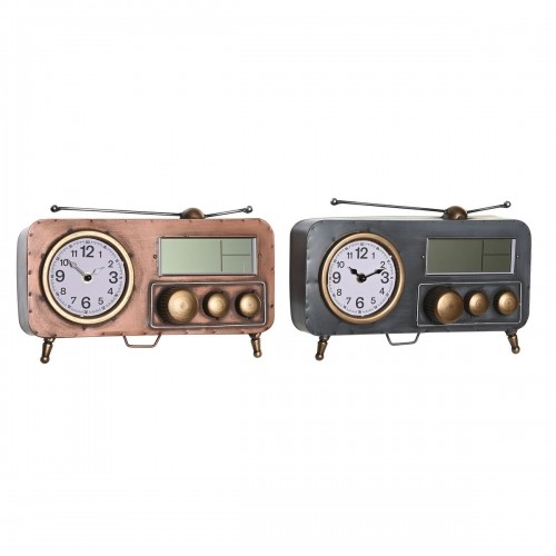 Настольные часы DKD Home Decor 33 x 11,5 x 26 cm Серый Медь Железо Vintage (2 штук) image 1