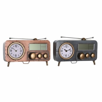 Настольные часы DKD Home Decor 33 x 11,5 x 26 cm Серый Медь Железо Vintage (2 штук)