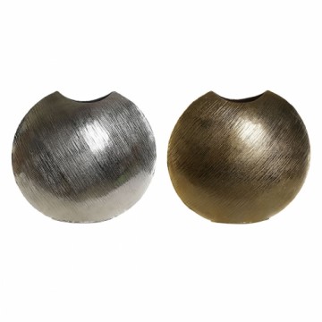 Vāze DKD Home Decor Sudrabains Bronza Alumīnijs Moderns 27 x 13 x 33 cm (2 gb.)