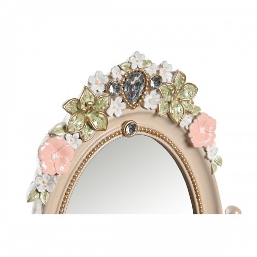 Зеркало на подставке DKD Home Decor 16,5 x 13 x 30 cm Стеклянный Смола Разноцветный романтик image 3