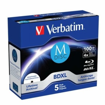 Blu-Ray BD-R Printable Verbatim M-DISC 5 штук 4x 100 GB