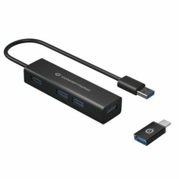 USB Centrmezgls Conceptronic Melns