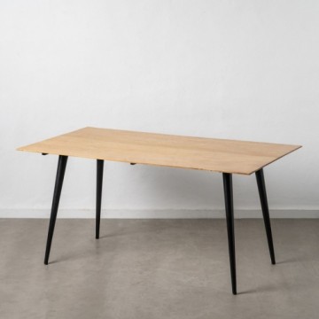 Bigbuy Home Pusdienu galds Dabisks Melns Koks Dzelzs 160 x 90 x 77 cm