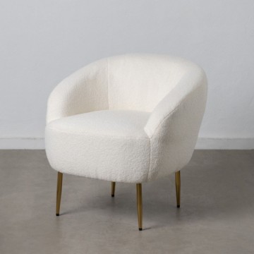 Bigbuy Home atzveltnes krēsls 75 x 70 x 74 cm Sintētiska Auduma Metāls Balts