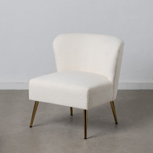 Bigbuy Home atzveltnes krēsls 66 x 65 x 72 cm Sintētiska Auduma Metāls Balts image 1