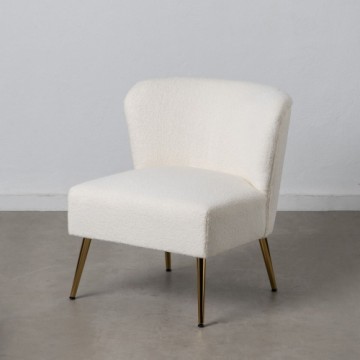 Bigbuy Home atzveltnes krēsls 66 x 65 x 72 cm Sintētiska Auduma Metāls Balts